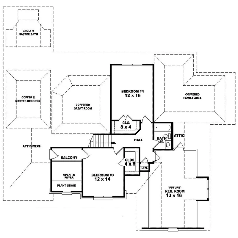 Traditional House Plan Second Floor - Shadowview Traditional Home 087D-0866 - Shop House Plans and More