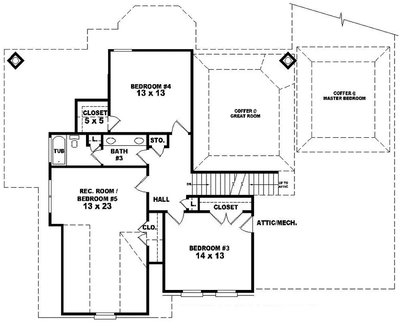 Luxury House Plan Second Floor - Minturn Traditional Home 087D-0871 - Shop House Plans and More