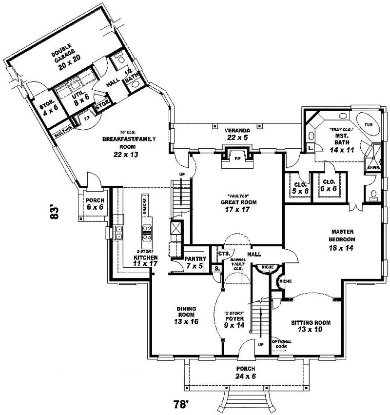 Country House Plan First Floor - Harlingen Hill Plantation Home 087D-0875 - Search House Plans and More