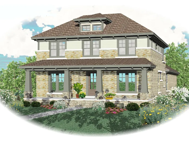 Waterfront House Plan Front of Home - Alberta Farm Craftsman Home 087D-0876 - Search House Plans and More