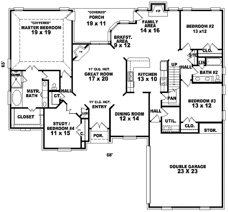 Country House Plan First Floor - Kaycreek Traditional Home 087D-0895 - Search House Plans and More