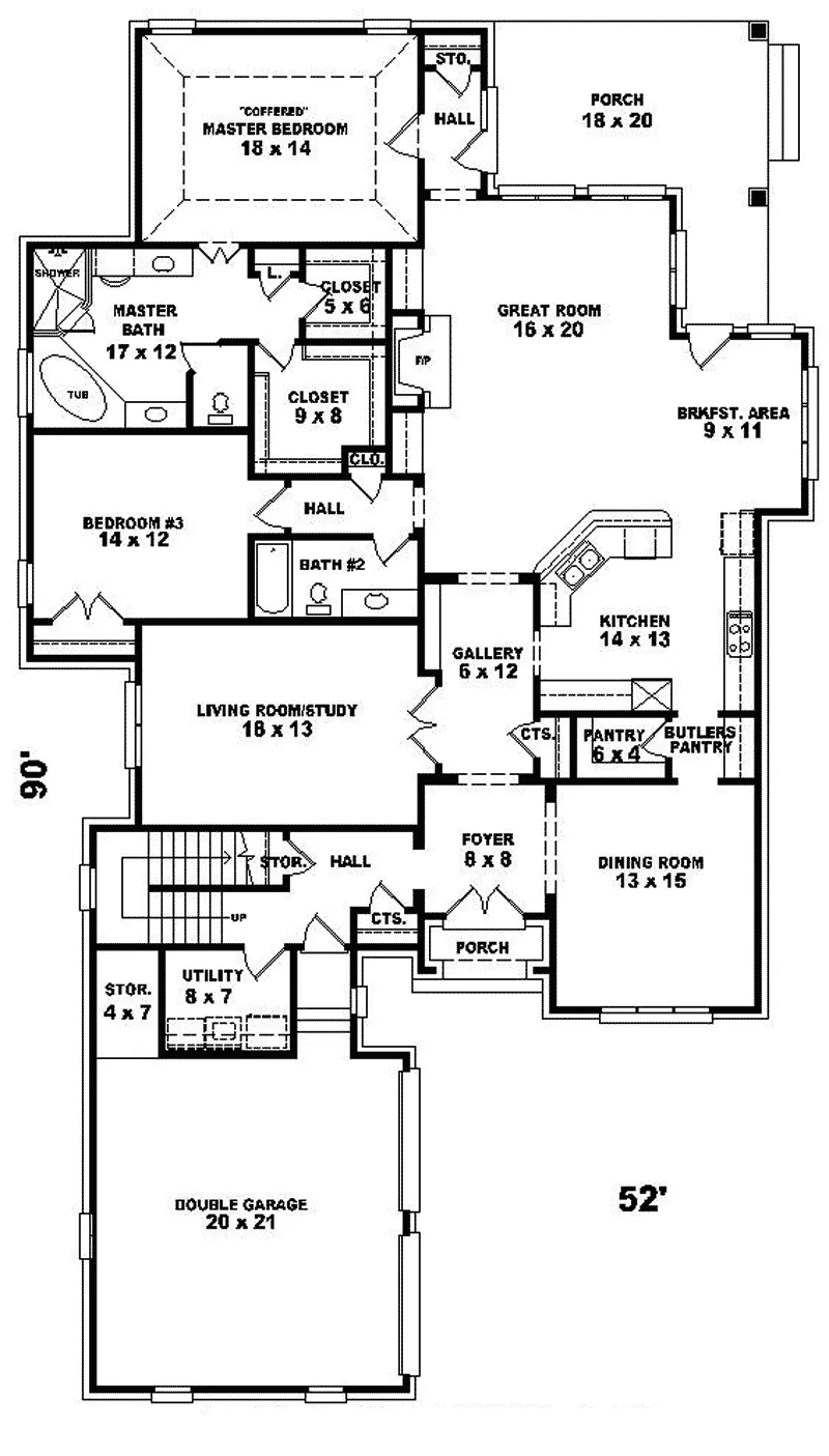 European House Plan First Floor - Dionna Elegant European Home 087D-0898 - Search House Plans and More