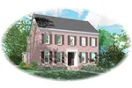 Early American House Plan Front of Home - Bessemer Manor Plantation Home 087D-0904 - Search House Plans and More
