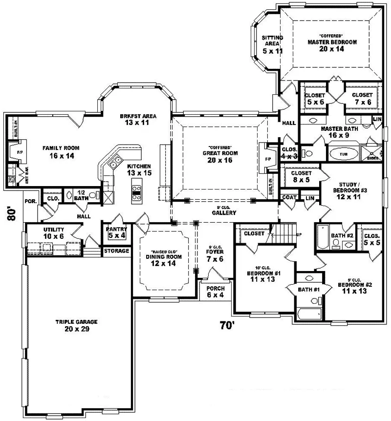 Colonial House Plan First Floor - Forder Crossing European Home 087D-0915 - Search House Plans and More