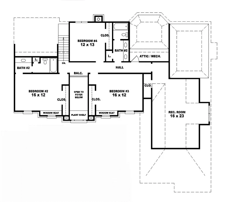Southern House Plan Second Floor - Camberly Colonial Home 087D-0957 - Search House Plans and More