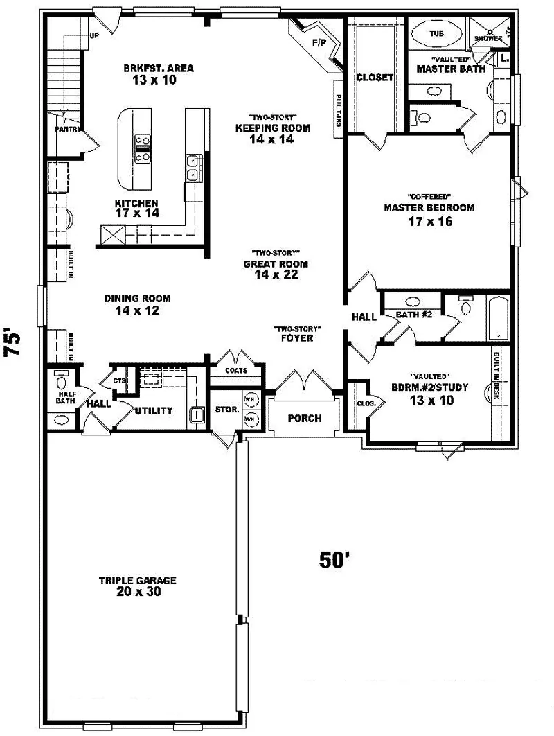 Country House Plan First Floor - Damaris Manor Country Home 087D-0961 - Search House Plans and More
