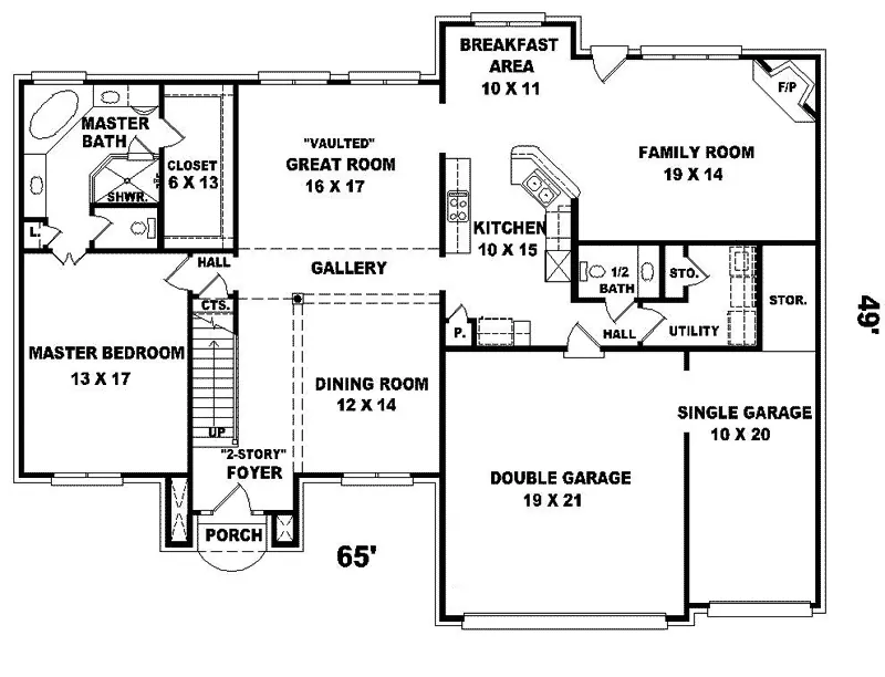Traditional House Plan First Floor - Cabernet Traditional Home 087D-0965 - Search House Plans and More
