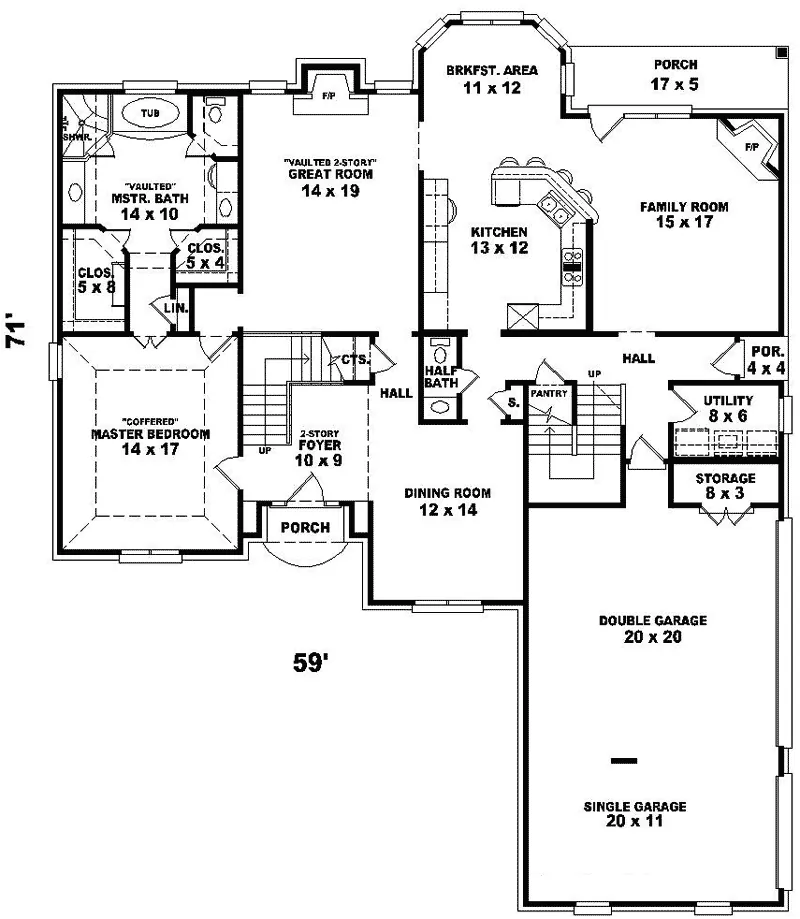 Luxury House Plan First Floor - Norchester Traditional Home 087D-0968 - Shop House Plans and More