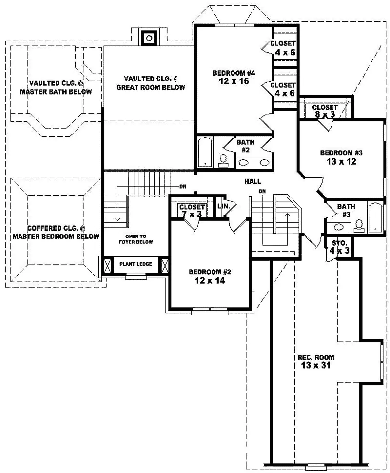 Luxury House Plan Second Floor - Norchester Traditional Home 087D-0968 - Shop House Plans and More