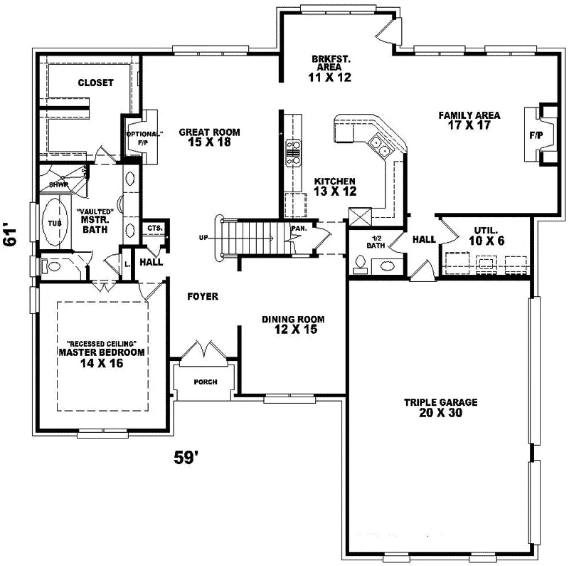 Luxury House Plan First Floor - Calabria Traditional Home 087D-0975 - Search House Plans and More