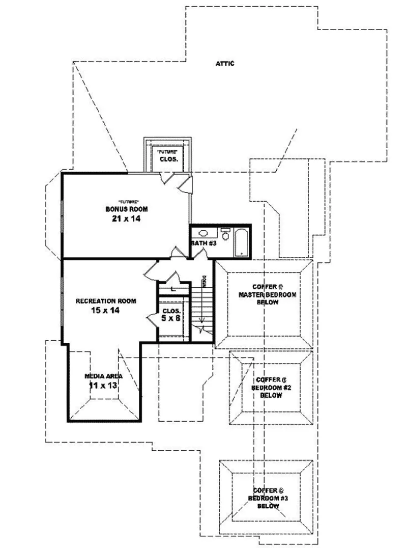 Country House Plan Second Floor - Garvey Traditional Home 087D-0982 - Search House Plans and More