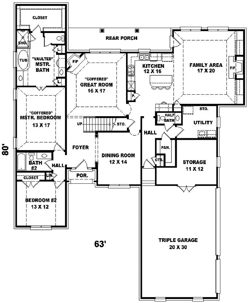 Luxury House Plan First Floor - Schaller Craftsman Home 087D-1004 - Shop House Plans and More