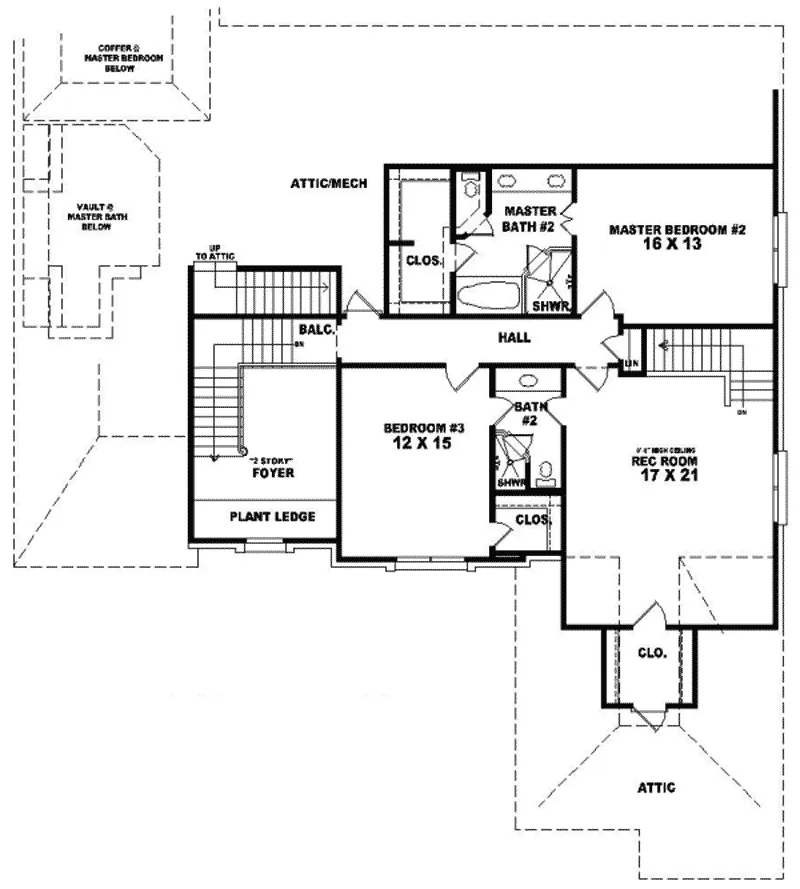Country House Plan Second Floor - Robin Hill European Home 087D-1015 - Shop House Plans and More