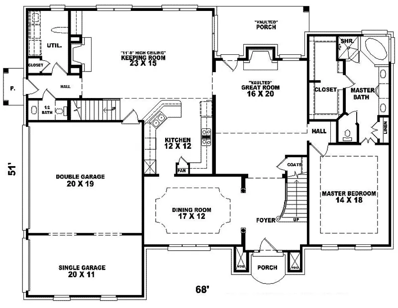 Traditional House Plan First Floor - Makinac Georgian Home 087D-1045 - Shop House Plans and More