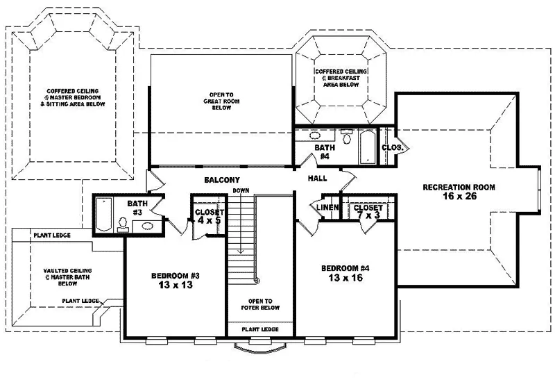 Colonial House Plan Second Floor - Hardwood Georgian Style Home 087D-1046 - Search House Plans and More