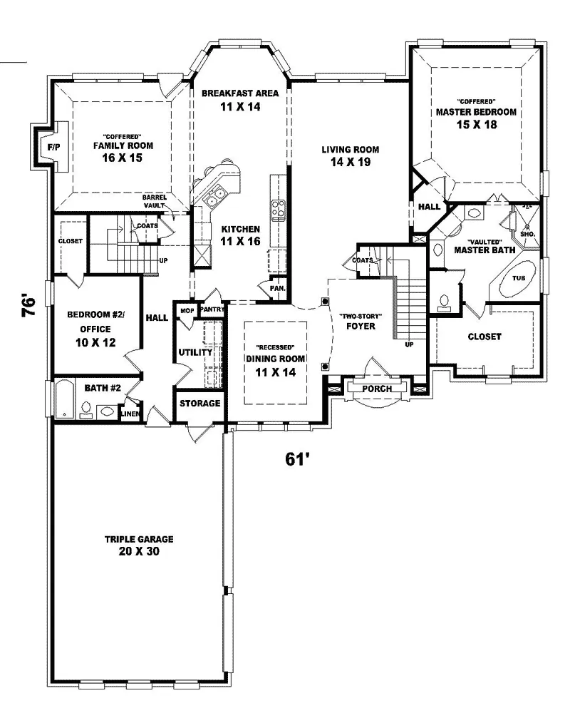 Southern House Plan First Floor - Caulks Creek Luxury Home 087D-1074 - Search House Plans and More
