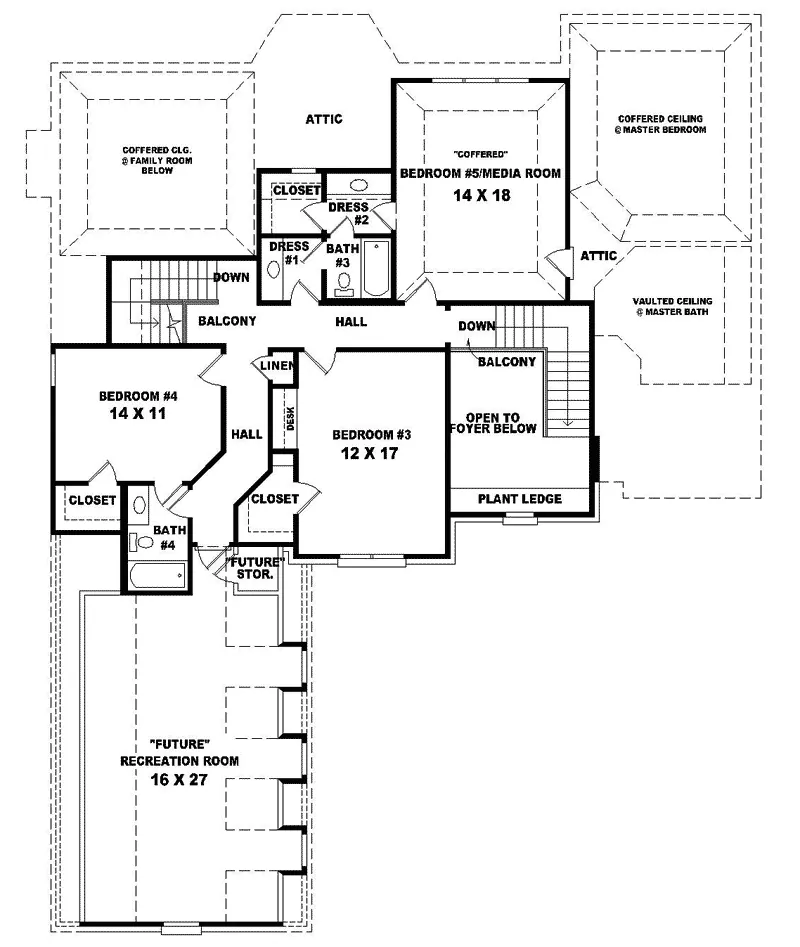 Southern House Plan Second Floor - Caulks Creek Luxury Home 087D-1074 - Search House Plans and More