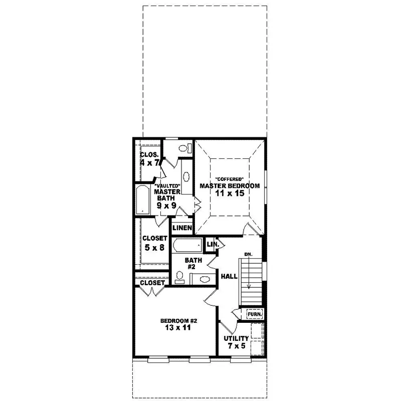 Country House Plan Second Floor - Sienna Hill Narrow Lot Home 087D-1202 - Shop House Plans and More