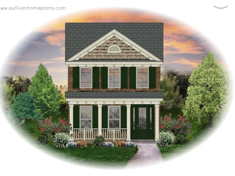 Country House Plan Front of Home - Sienna Hill Narrow Lot Home 087D-1202 - Shop House Plans and More