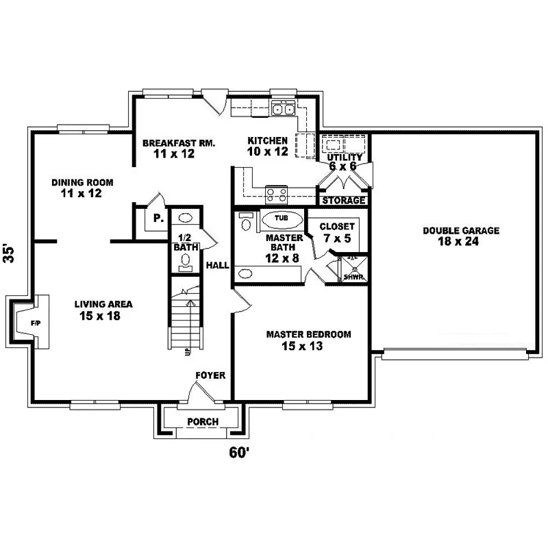 Colonial House Plan First Floor - Eleni Georgian Home 087D-1245 - Search House Plans and More