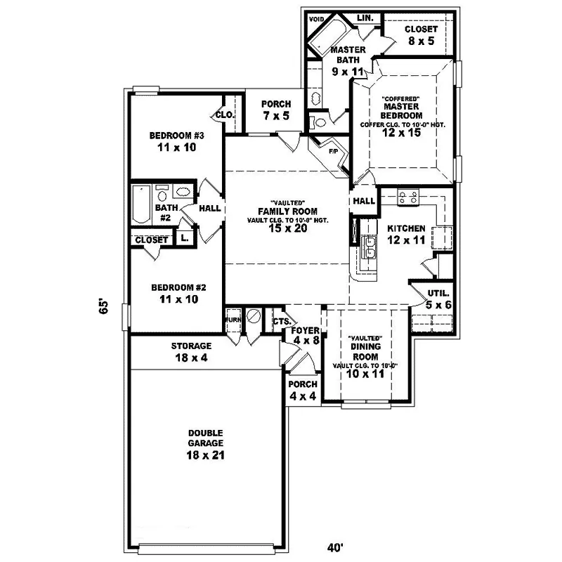 Ranch House Plan First Floor - Banbury Way Ranch Home 087D-1246 - Search House Plans and More