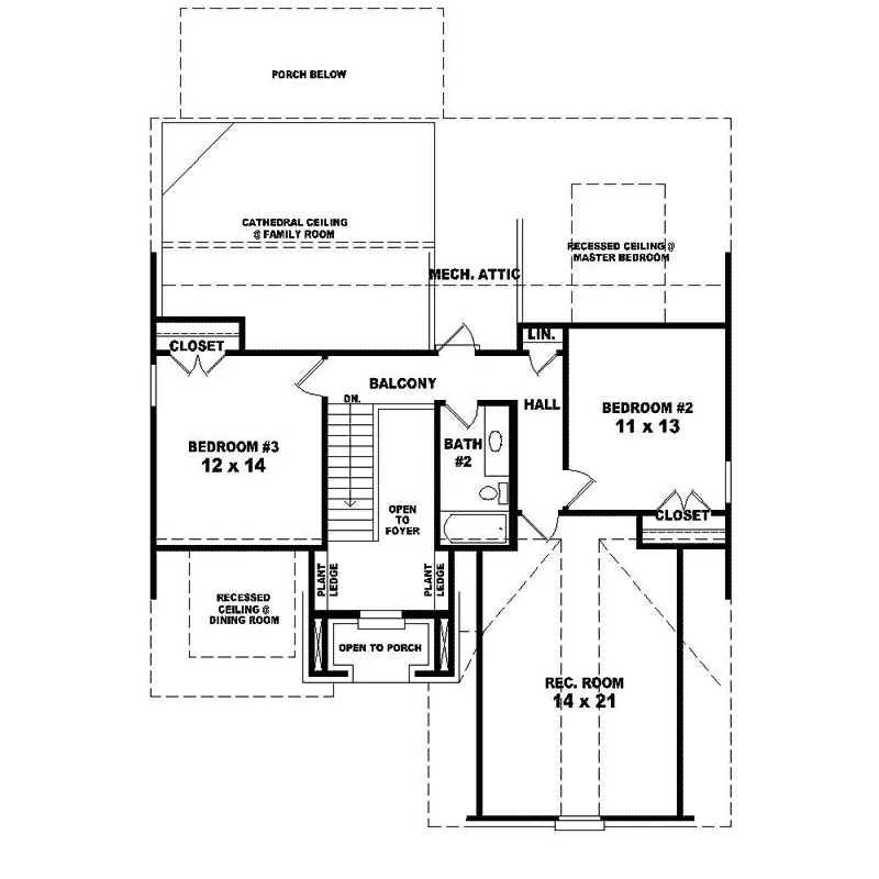 Traditional House Plan Second Floor - Yvette Southern Style Home 087D-1248 - Shop House Plans and More
