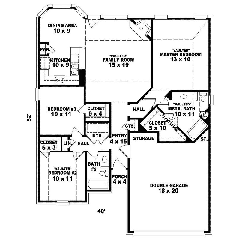 Country House Plan First Floor - Halford Spring Ranch Home 087D-1251 - Search House Plans and More