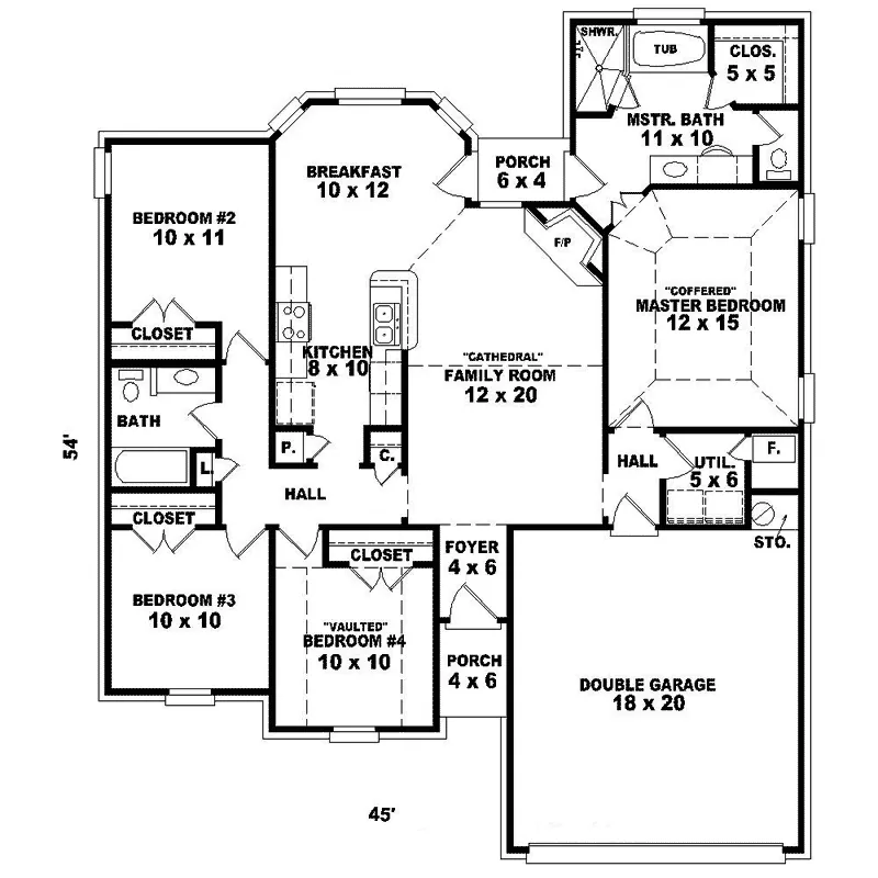 Country House Plan First Floor - Hallmark Valley Ranch Home 087D-1252 - Search House Plans and More