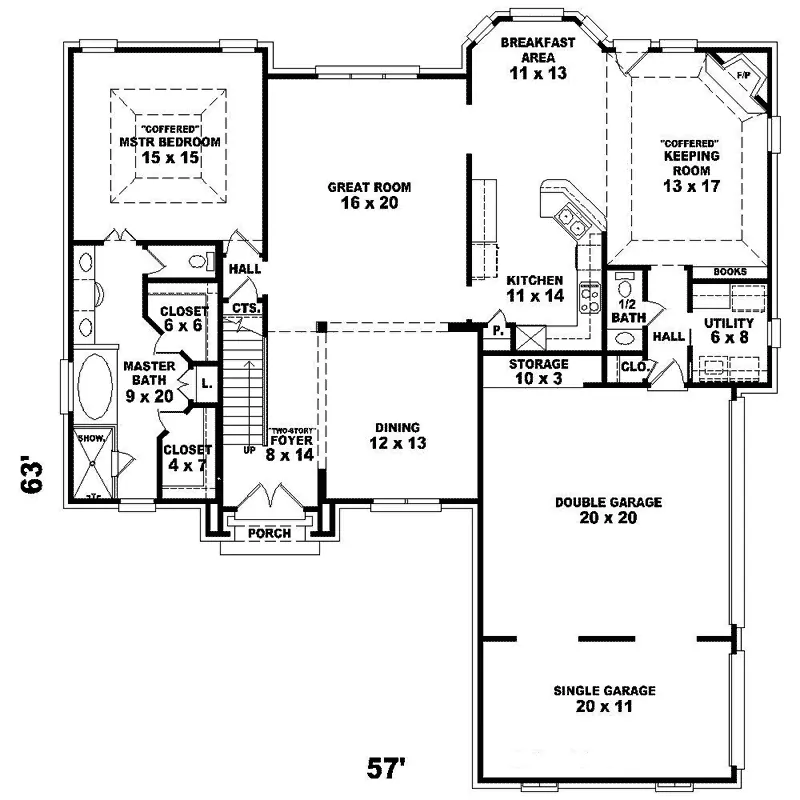 Luxury House Plan First Floor - North Forest European Home 087D-1335 - Shop House Plans and More