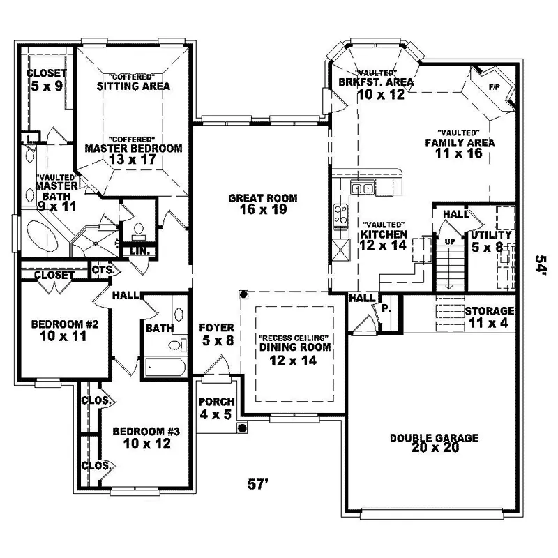 Ranch House Plan First Floor - Clarendon Country Ranch Home 087D-1388 - Search House Plans and More