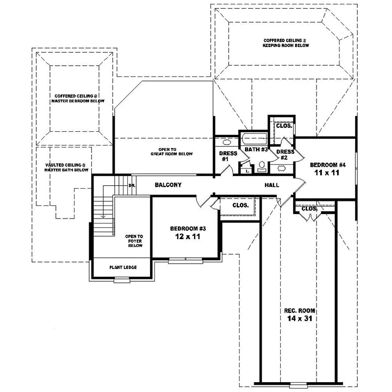 Country House Plan Second Floor - Antwerp Luxury Home 087D-1396 - Search House Plans and More