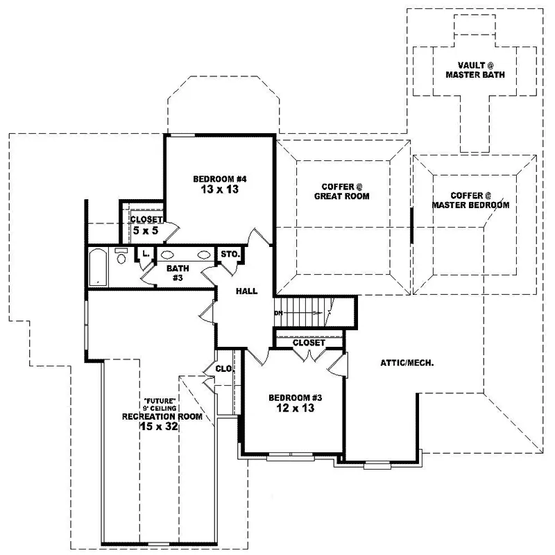 Country House Plan Second Floor - Paulina Manor European Home 087D-1444 - Shop House Plans and More