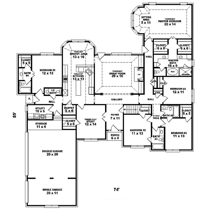 Luxury House Plan First Floor - Earline Ranch Home 087D-1473 - Search House Plans and More