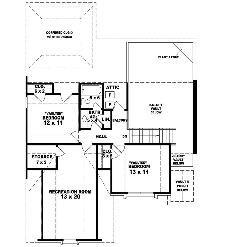Traditional House Plan Second Floor - Heritage Manor Traditional Home 087D-1505 - Search House Plans and More