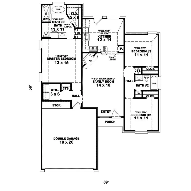 Southern House Plan First Floor - Splendor Traditional Ranch Home 087D-1506 - Shop House Plans and More