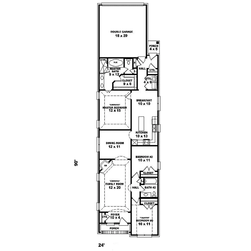 Traditional House Plan First Floor - Merganthal Ranch Home 087D-1529 - Shop House Plans and More
