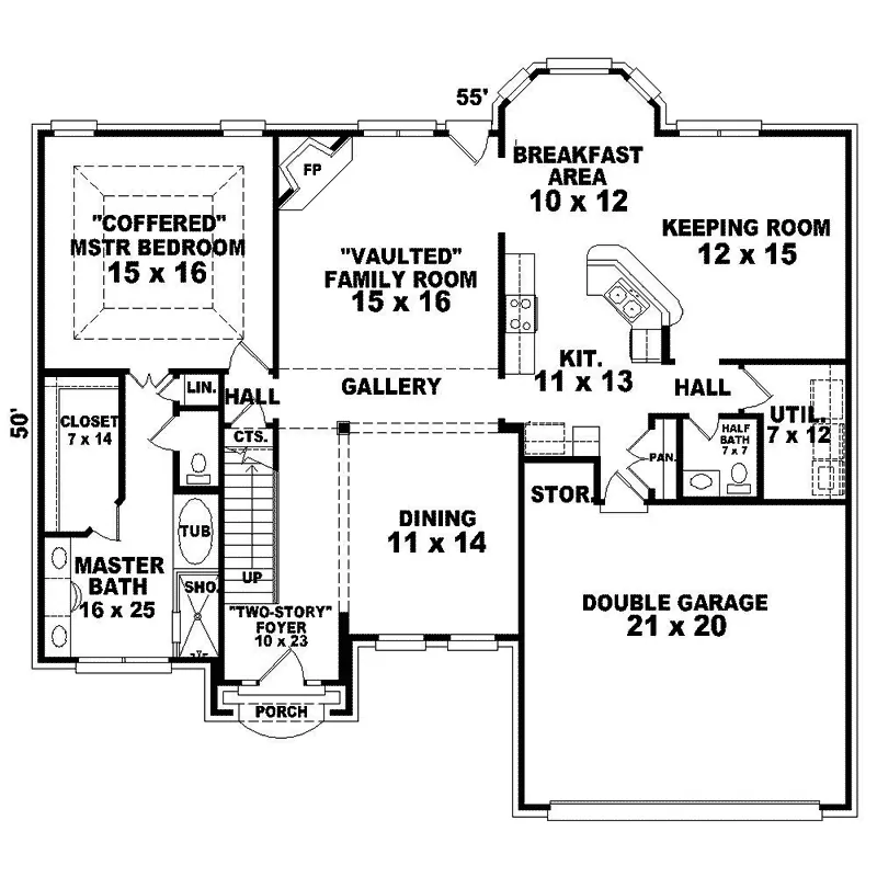 Traditional House Plan First Floor - Holman Way English Cottage Home 087D-1591 - Search House Plans and More