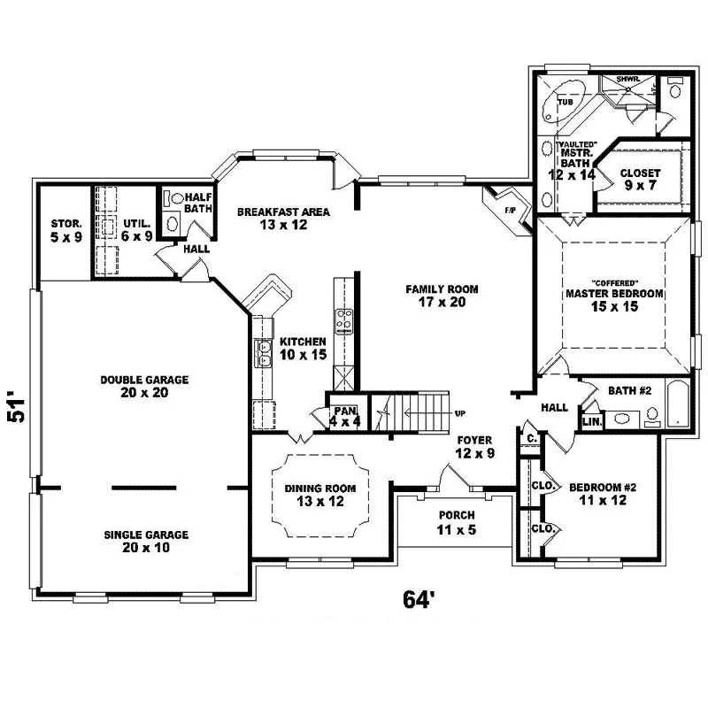 Traditional House Plan First Floor - Edwina Southern Colonial Home 087D-1594 - Search House Plans and More