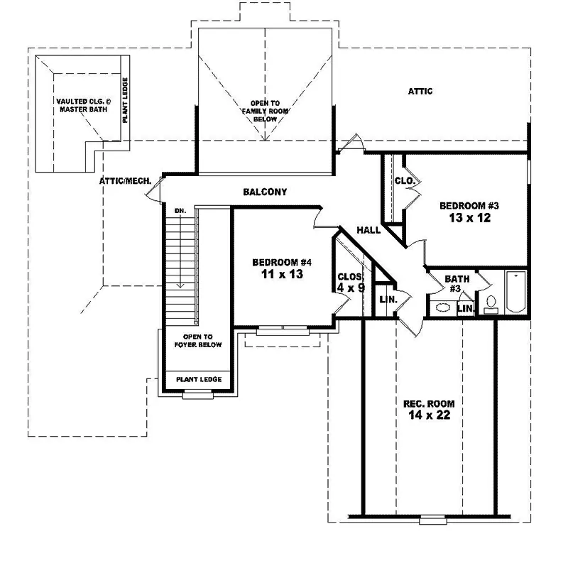 Traditional House Plan Second Floor - Charbonier European Home 087D-1603 - Search House Plans and More