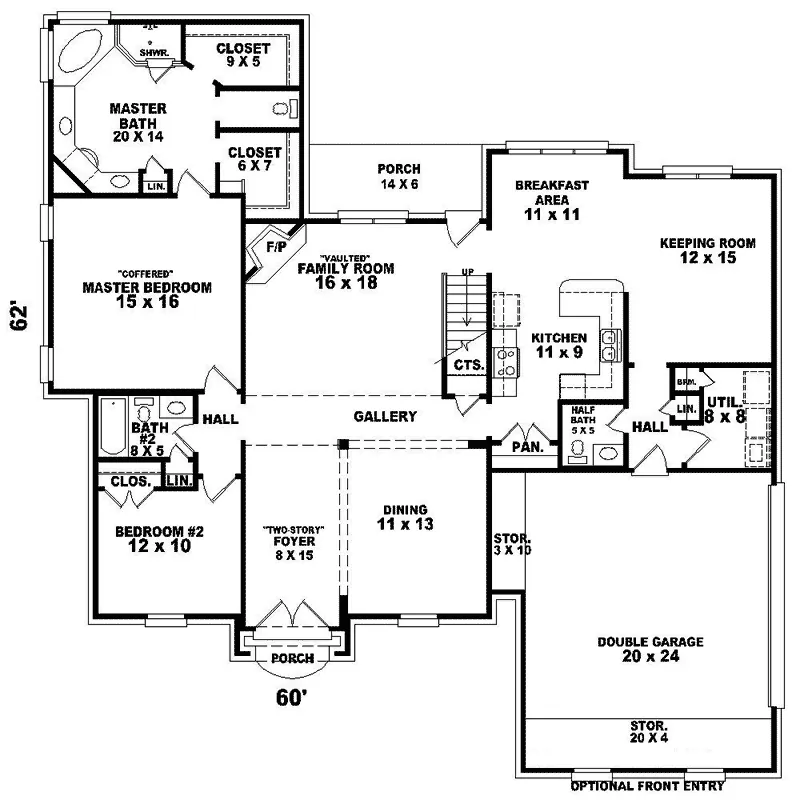 Georgian House Plan First Floor - Tanner Traditional Home 087D-1609 - Shop House Plans and More