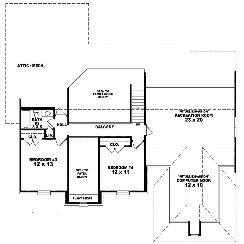 Georgian House Plan Second Floor - Tanner Traditional Home 087D-1609 - Shop House Plans and More