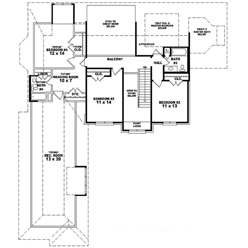 Southern House Plan Second Floor - Suson Place Colonial Home 087D-1626 - Shop House Plans and More