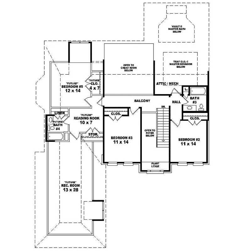 Colonial House Plan Second Floor - Womelsdorf Colonial Home 087D-1627 - Shop House Plans and More