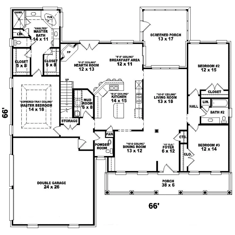 Country House Plan First Floor - Johann Colonial Home 087D-1651 - Search House Plans and More