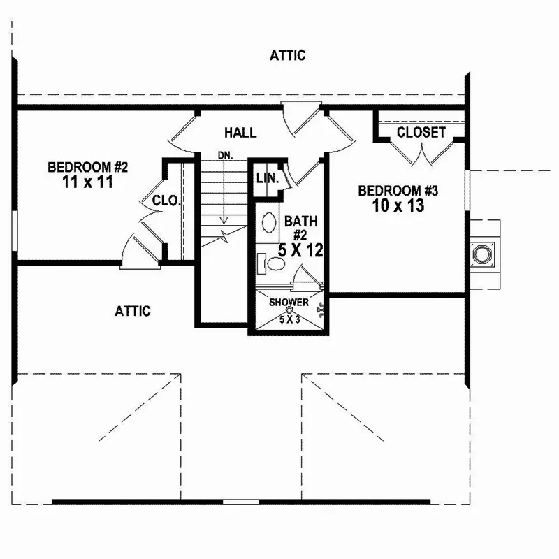 Colonial House Plan Second Floor - Grayson Place Country Home 087D-1672 - Search House Plans and More