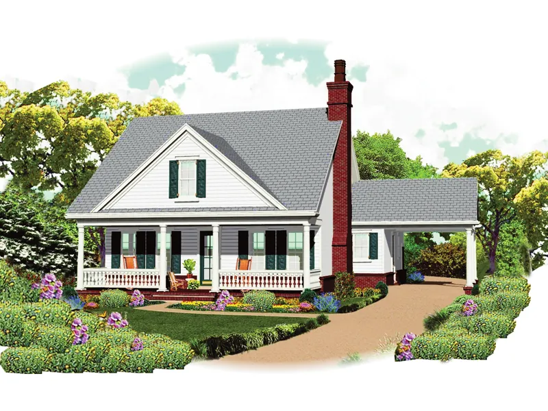 Colonial House Plan Front of Home - Grayson Place Country Home 087D-1672 - Search House Plans and More