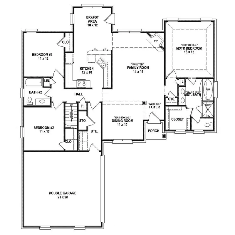 Ranch House Plan First Floor - 087D-1696 - Shop House Plans and More