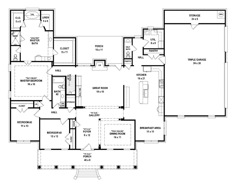 Colonial House Plan First Floor - 087D-1777 - Shop House Plans and More