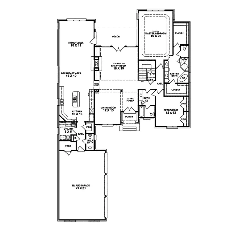 European House Plan First Floor - Salamanca Manor Luxury Home 087S-0020 - Shop House Plans and More