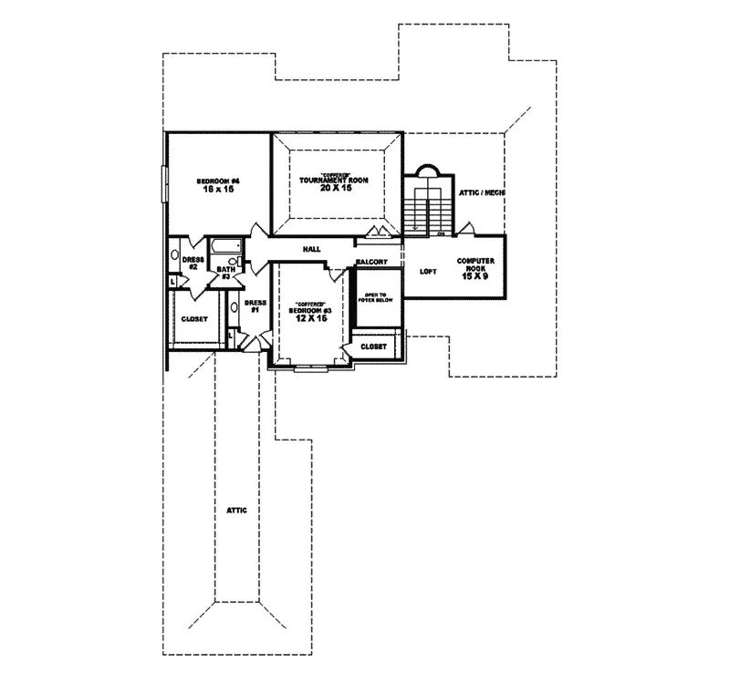 European House Plan Second Floor - Salamanca Manor Luxury Home 087S-0020 - Shop House Plans and More